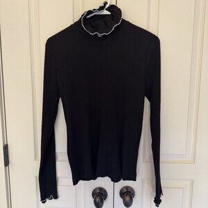 JCrew Turtleneck with lettuce edging Size M